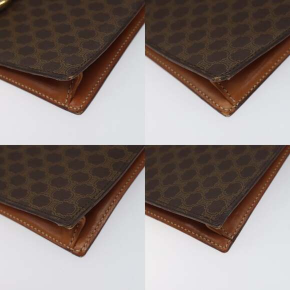 CELINE Macadam Canvas Shoulder Bag Pvc Leather Brown Gold - Picture 10 of 13